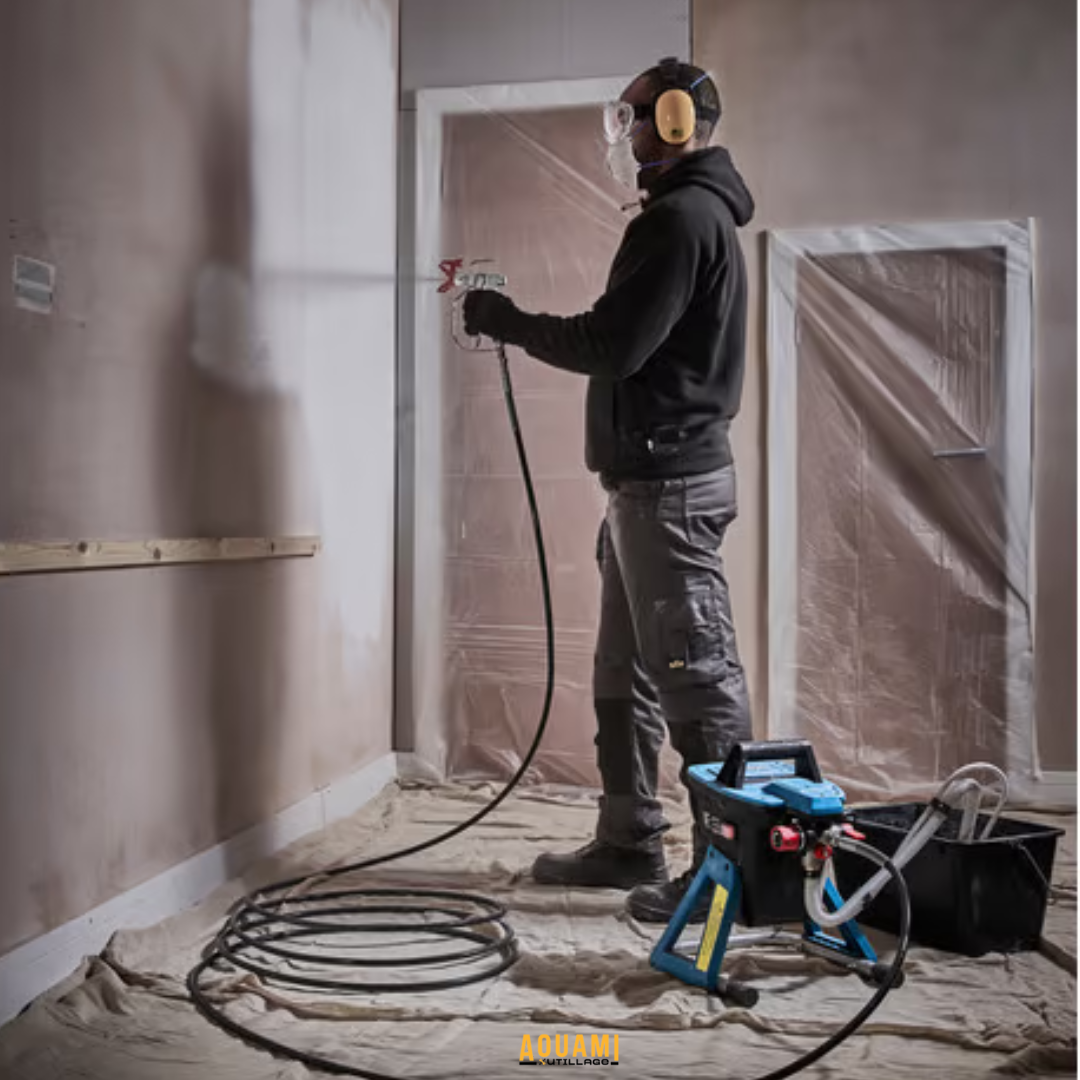 Station de peinture Airless 3.5HP 6.5L/min pour usage professionnel – Pulvérisateur de peinture haute performance sur fond blanc