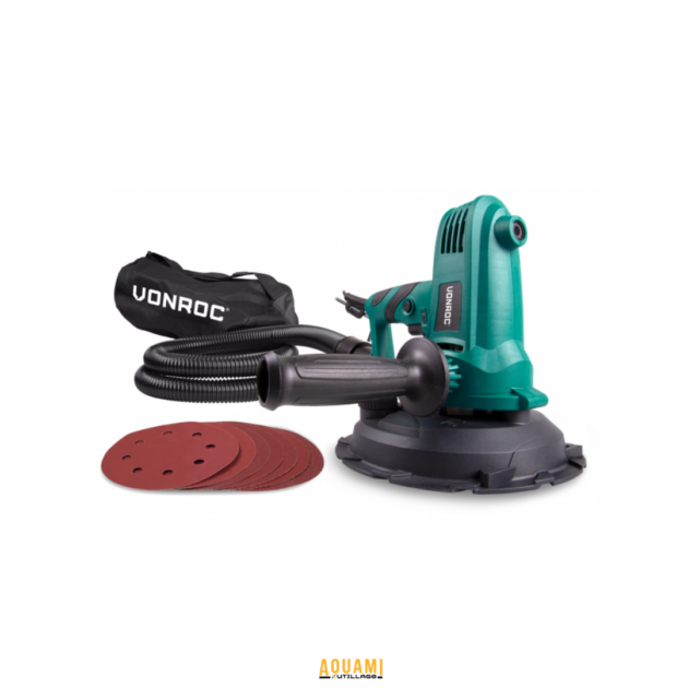Ponceuse murale 1650W puissante pour ponçage professionnel des murs et plafonds