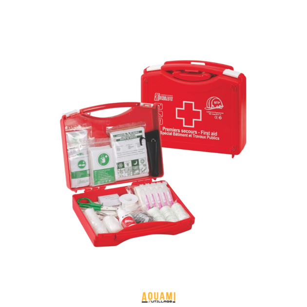 Kit premier secours 10 personnes pour bureau, voiture et petit chantier – trousse de premiers soins compacte et pratique
