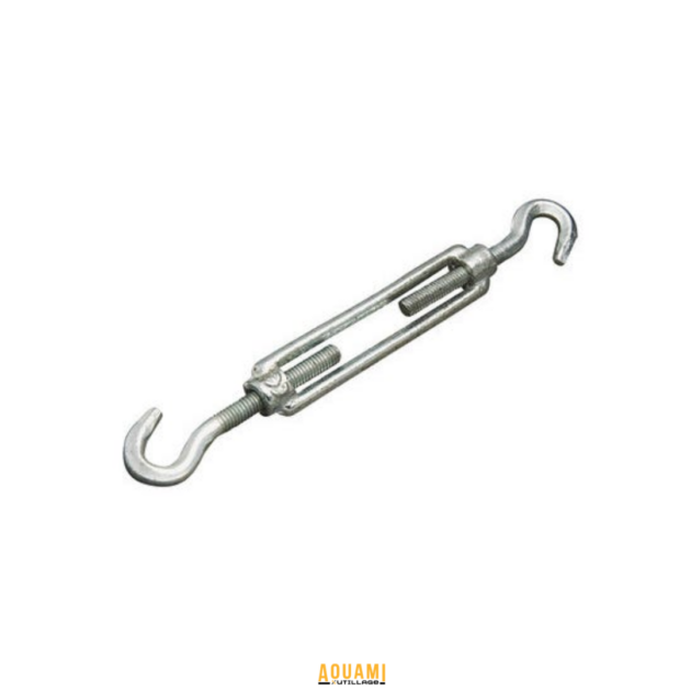 Tendeur double crochet en acier pour mise en tension de câble et fixation