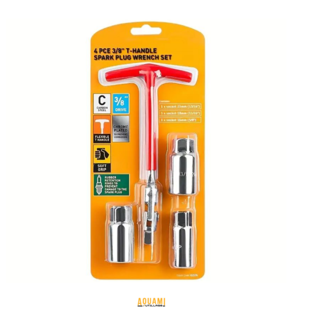 Clé à bougie 16 18 21 mm en acier pour entretien moteur essence