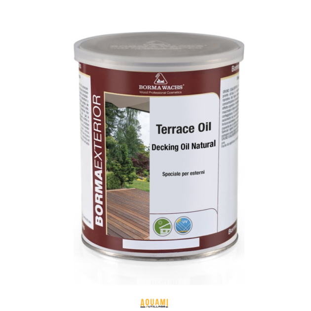 Huile pour terrasses bois extérieur 1L et 5L protection UV et humidité
