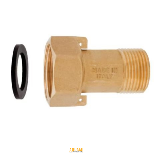 Raccord compteur d’eau 3/4 femelle x 1/2 mâle en laiton