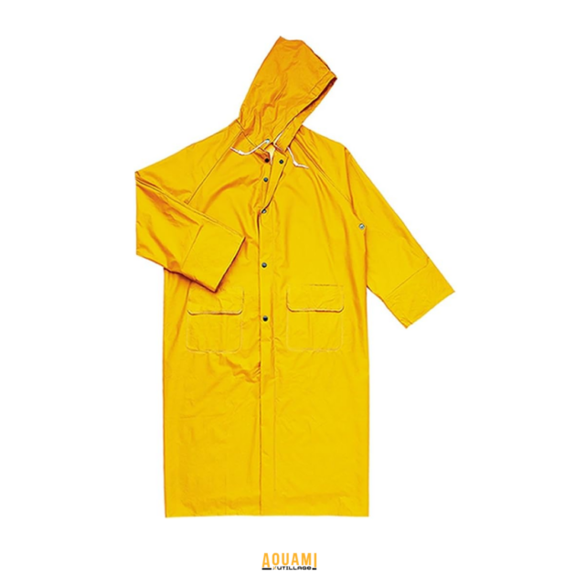 Veste imperméable jaune pour protection contre la pluie et le vent, idéale pour le travail, la randonnée et les activités outdoor.