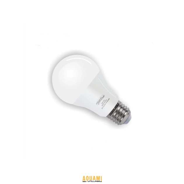 Lampe LED 12V 24V 9W et 12W blanc froid 6500K avec culot E27 et B22 pour basse tension.