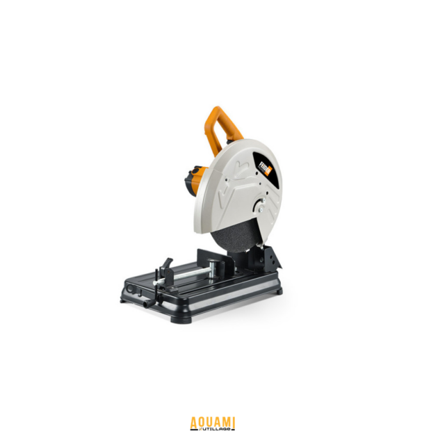 Tronçonneuse métal 220V avec disque de coupe 355 mm pour acier et profilés métalliques.