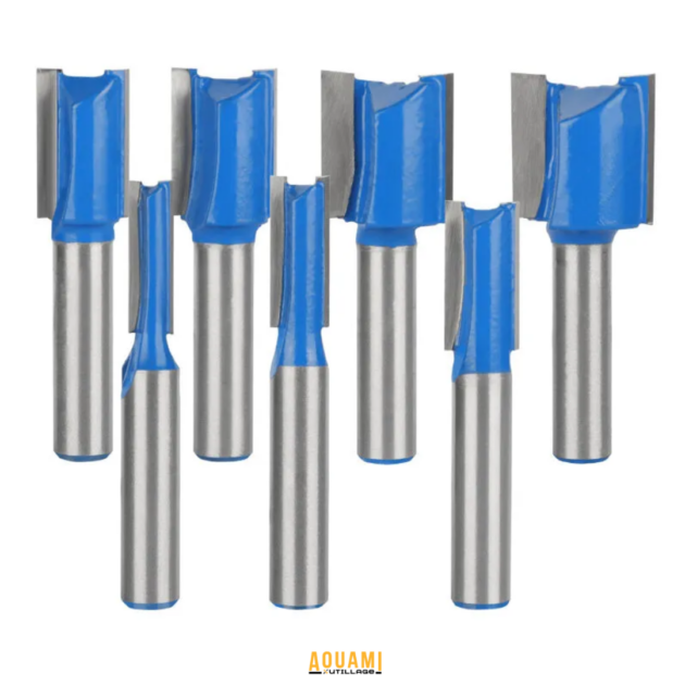 Série de 12 mèches pour défonceuse 6 mm et 8 mm pour bois