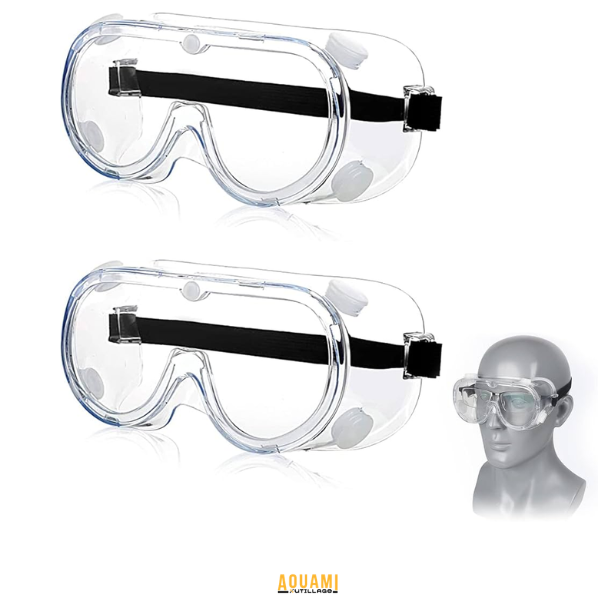 Lunettes de protection poussière transparentes avec ceinture ajustable