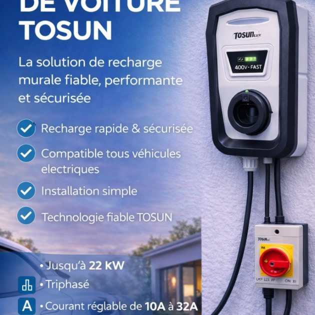 Chargeur portable pour voiture électrique compatible toutes marques, recharge rapide et sécurisée