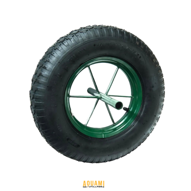 Roue de brouette gonflable pneu résistant tout terrain chantier