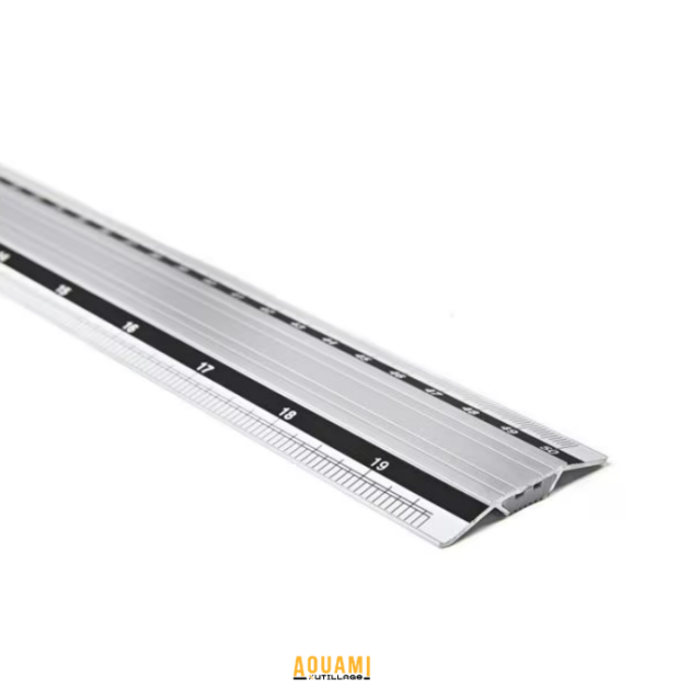 Règle aluminium 50 cm graduée outil de mesure précis