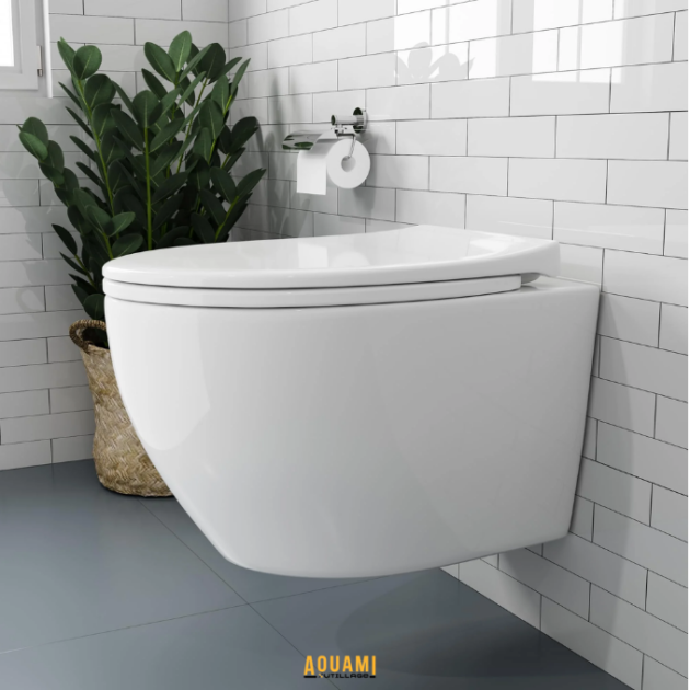 Cuvette WC suspendu Valencia style rond blanc moderne