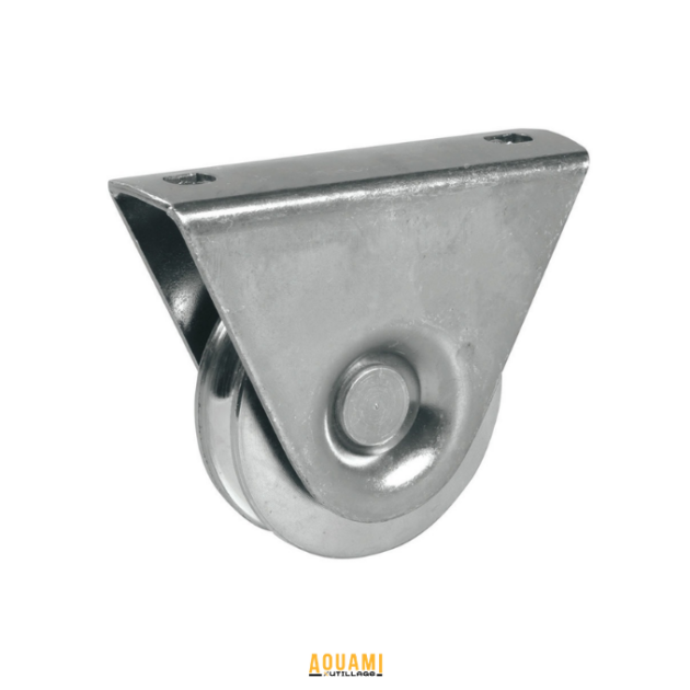 Roue galet gorge avec support coulisse IBFM pour portail coulissant