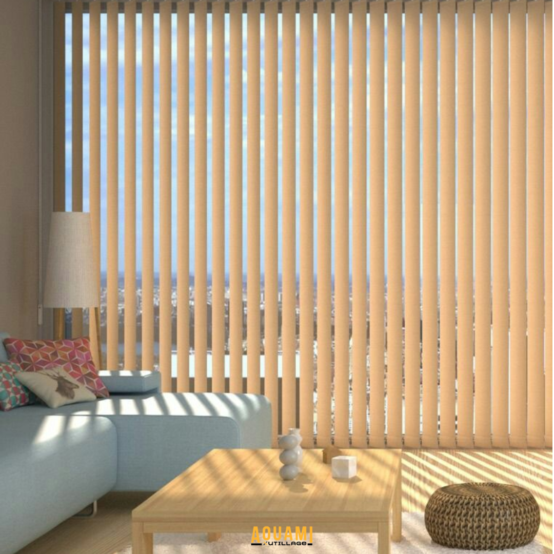 Store vertical beige 120 × 240 cm pour fenêtre et baie vitrée