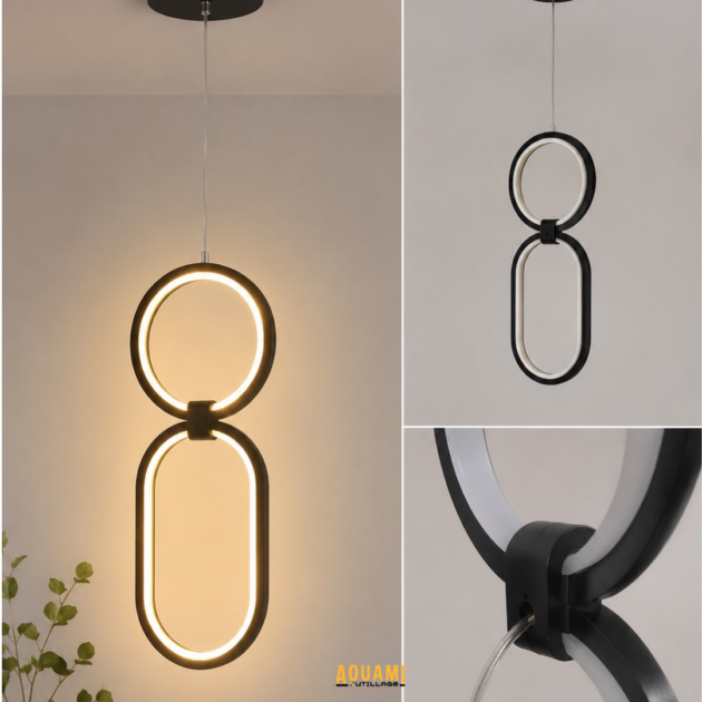 Suspension LED 20W dorée avec trois températures de couleur
