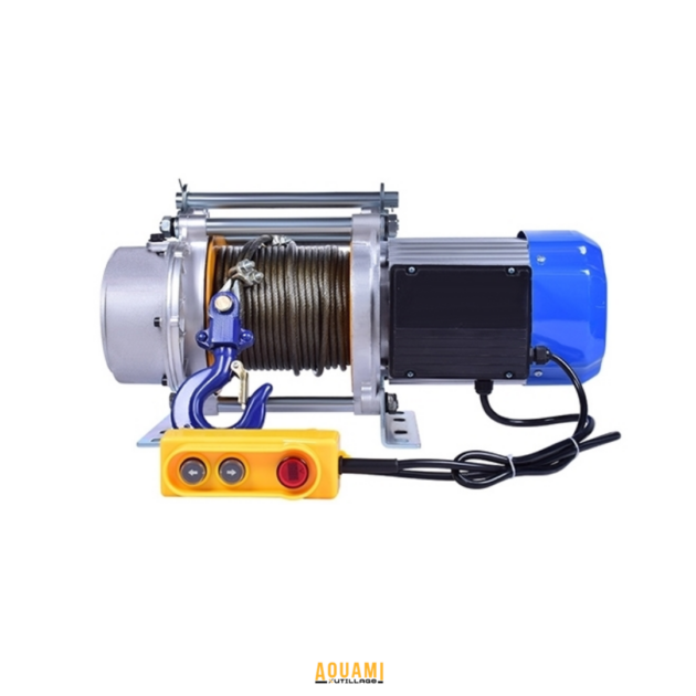 Treuil électrique monte-charge 3 tonnes 380V câble 30 mètres