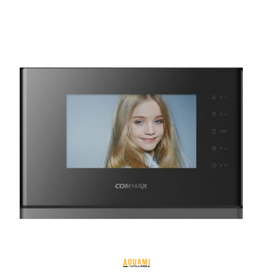 Moniteur vidéophone COMMAX 7 pouces couleur métal noir