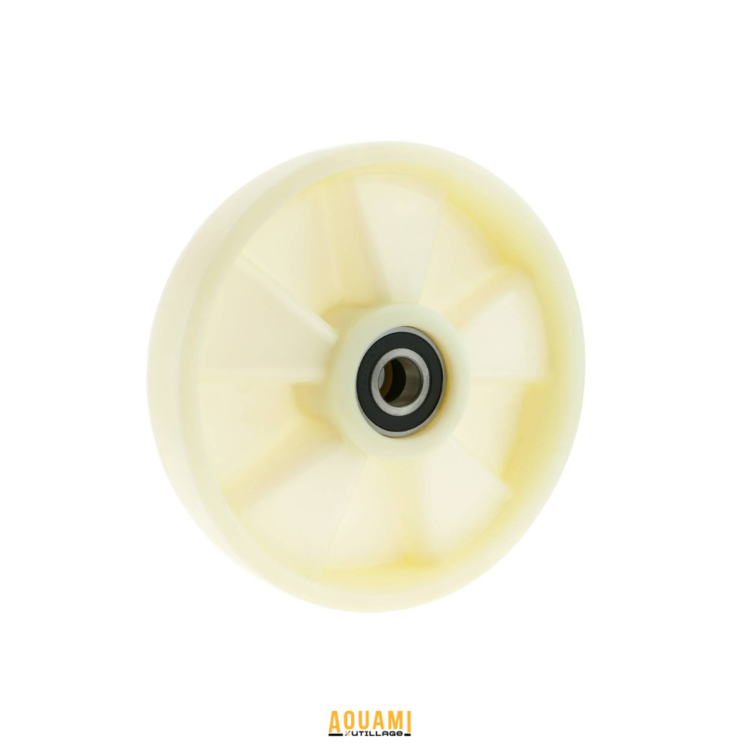 Roue de transpalette en nylon blanc Ø180 × 50 mm