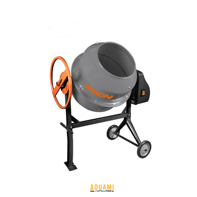 Bétonnière électrique WOKIN 200 litres 850 W avec couronne en fonte