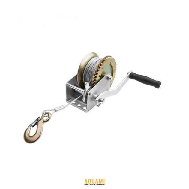 Treuil manuel 400 kg avec câble de 10 mètres pour traction et manutention